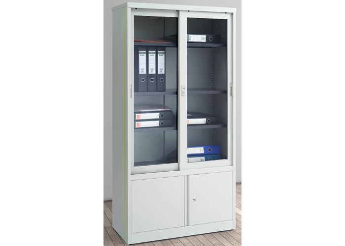 钢制家具|钢制文件柜|办公家具|双门全玻璃文件柜|文件柜 CG-KP-C015